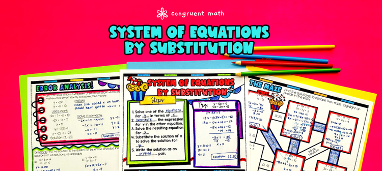 System of Equations by Substitution Guided Notes w/ Doodles | Linear Equations