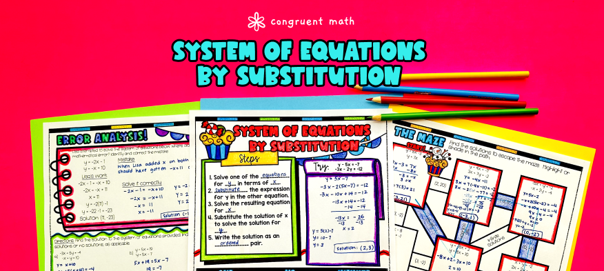 System of Equations by Substitution Guided Notes w/ Doodles | Linear ...