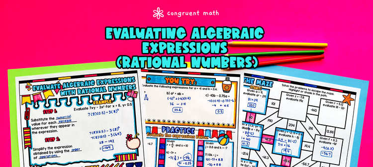 Evaluating Algebraic Expressions  (Rational Numbers)