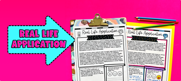 Evaluating Algebraic Expressions (Rational Numbers) Real Life Applications