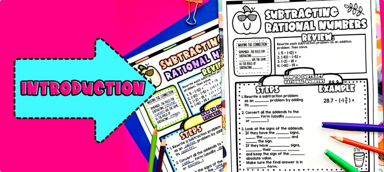 Introduction Subtract Rational Numbers Image