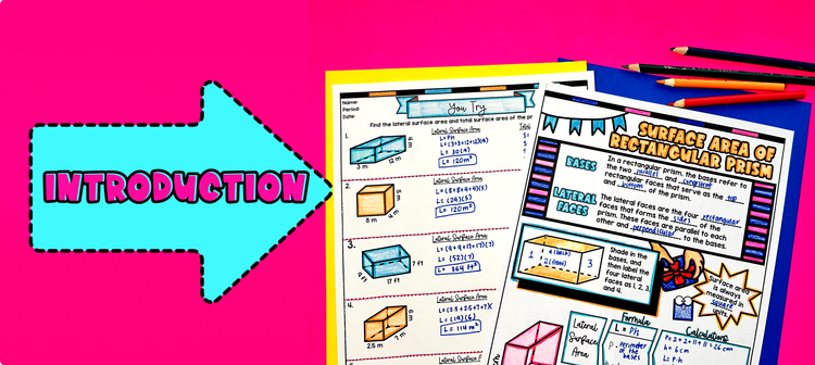 Lateral and Total Surface Area of Rectangular Prisms Introduction Guided Notes Image