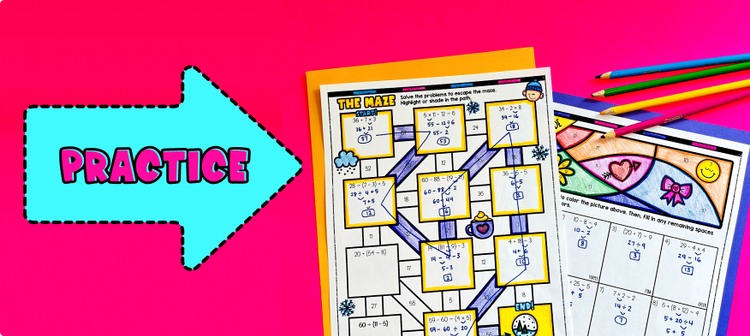 Evaluating Numerical Expressions (No Exponents) Practice - maze and color by number activity