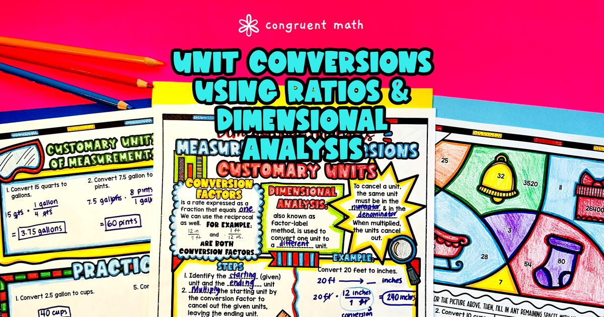 Measurement Conversions Ratios Unit Analysis | Congruent Math