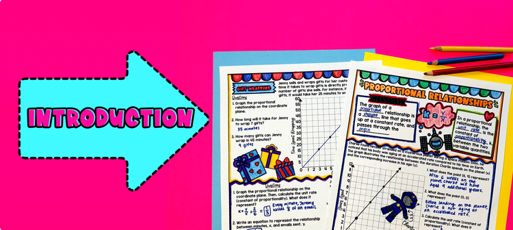 Proportional Relationships Equations, Graphs, Constant of Proportionality Guided Notes Image Introduction