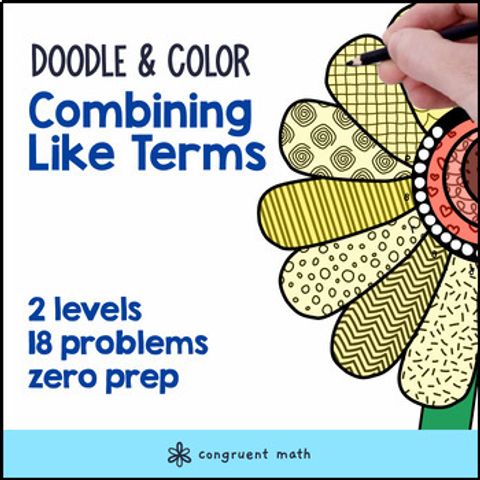 Thumbnail for [Free] Combining Like Terms | Doodle Math: Twist on Color By Number