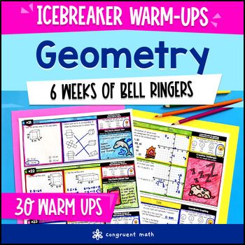 Geometry Area, Volume, Coordinate Plane 6th Grade Warm Ups Bell Ringers