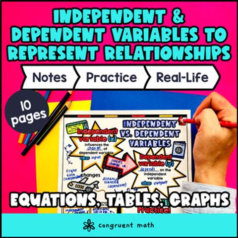 Thumbnail for Independent and Dependent Variables Quantitative Relationships Guided Notes