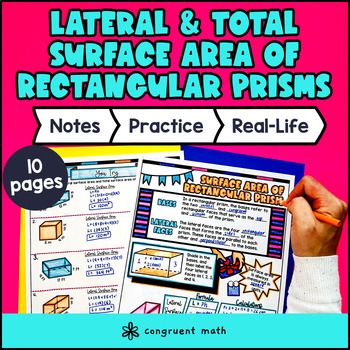 Lateral & Total Surface Area of Rectangular Prisms Guided Notes with Doodles