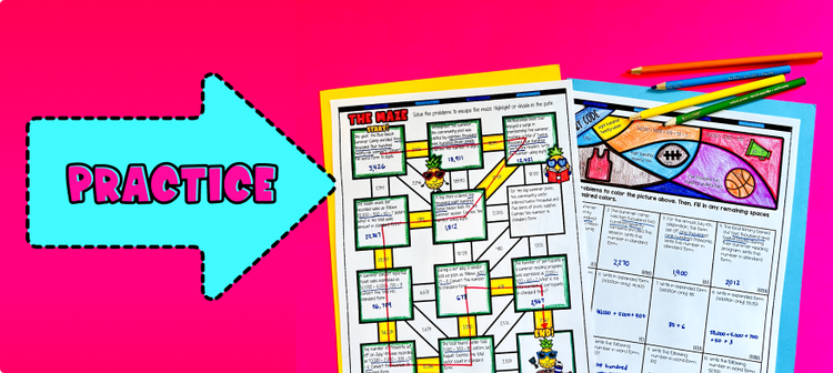 Lesson Plan Practice Read and Write Multi Digit Numbers Using Place Value Maze and color by number