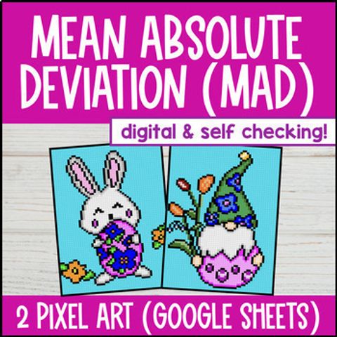 Thumbnail for Mean Absolute Deviation Digital Pixel Art | Measures of Variability and Spread