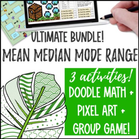 Thumbnail for Mean Median Mode Range Activity BUNDLE | 6th Grade Math | Print & Digital