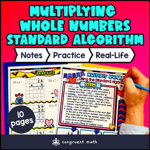 Thumbnail for Multi Digit Multiplication Whole Numbers Guided Notes with Doodles Sketch Notes