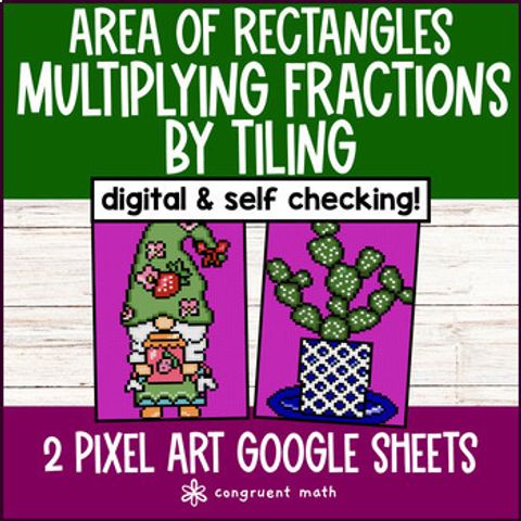 Thumbnail for Multiplying Fractions by Tiling | Digital Pixel Art | Area of Rectangles