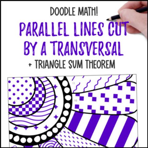 Thumbnail for Parallel Lines Cut by a Transversal | Doodle Math: Twist on Color by Number