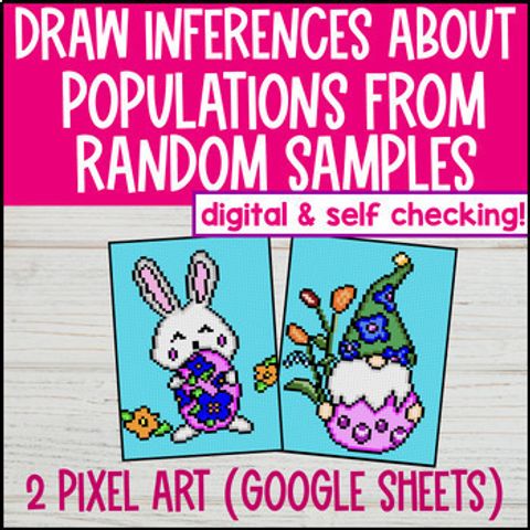 Thumbnail for Population Inferences Digital Pixel Art | Random Samples | Statistics 7th Grade