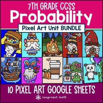 Probability Pixel Art Unit BUNDLE | 7th Grade CCSS