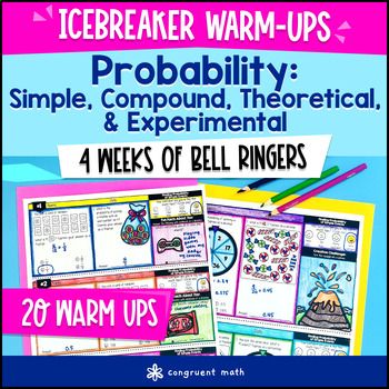 Probability Simple Compound Theoretical Experimental 7th Grade Warm Ups CCSS