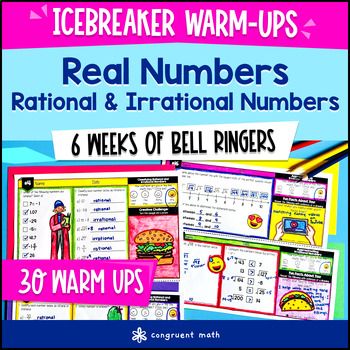 Real Number System 8th Grade Math Warm Ups CCSS Bell Ringers Rational Irrational