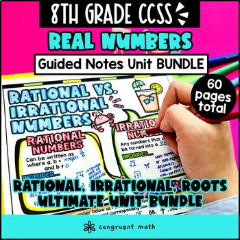 Real Number System Guided Notes BUNDLE | Rational Irrational | 8th Grade CCSS