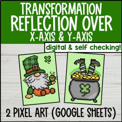 Thumbnail for Reflection X-Axis & Y-Axis Pixel Art | Rigid Transformations | Spring 8th Grade