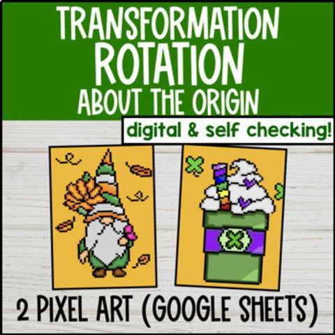 Thumbnail for Rotation About the Origin Digital Pixel Art | Transformations Spring