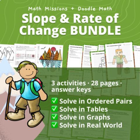 Thumbnail for Slope & Rate of Change Activity BUNDLE | 8th Grade Math