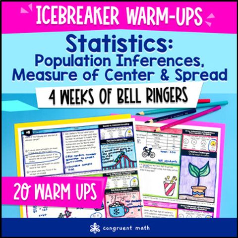 Thumbnail for Statistics Population Inferences Random Samples 7th Grade Warm Ups CCSS TEKS