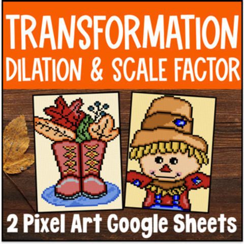 Thumbnail for Thanksgiving Dilations, Scale Factor, Transformations Digital Digital Pixel Art