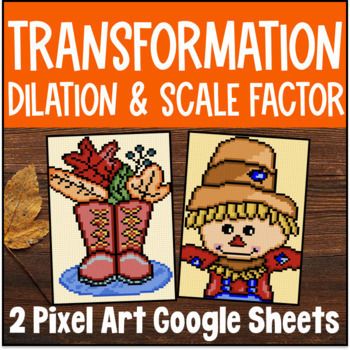 Thumbnail for Thanksgiving Dilations, Scale Factor, Transformations Digital Digital Pixel Art