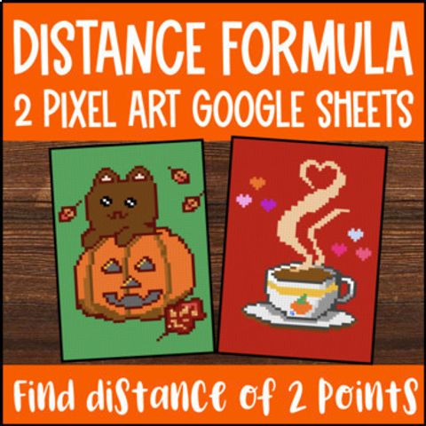 Thumbnail for Thanksgiving Distance Formula Pixel Art Distance Two Points Pythagorean Theorem