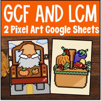 Thumbnail for Thanksgiving GCF & LCM Pixel Art | Greatest Common Factor Least Common Multiples