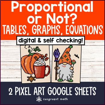 Thumbnail for [Thanksgiving] Proportional & Non-proportional Relationships Digital Pixel Art