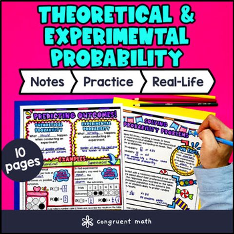 Thumbnail for Theoretical and Experimental Probability Guided Notes w/ Doodles | Sketch Notes