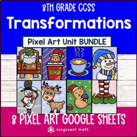 Thumbnail for Transformations Digital Pixel Art BUNDLE | Rigid Transformations