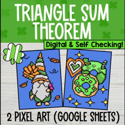 Thumbnail for Triangle Sum Theorem Digital Pixel Art | Angles & Triangles | Google Sheets