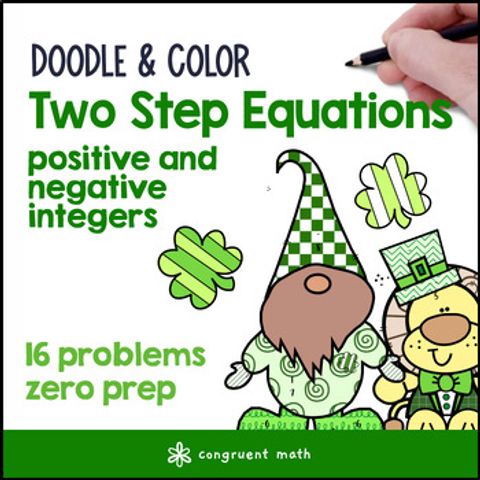 Thumbnail for Two Step Equations | Doodle Math: Twist on Color by Number | St. Patrick's Day