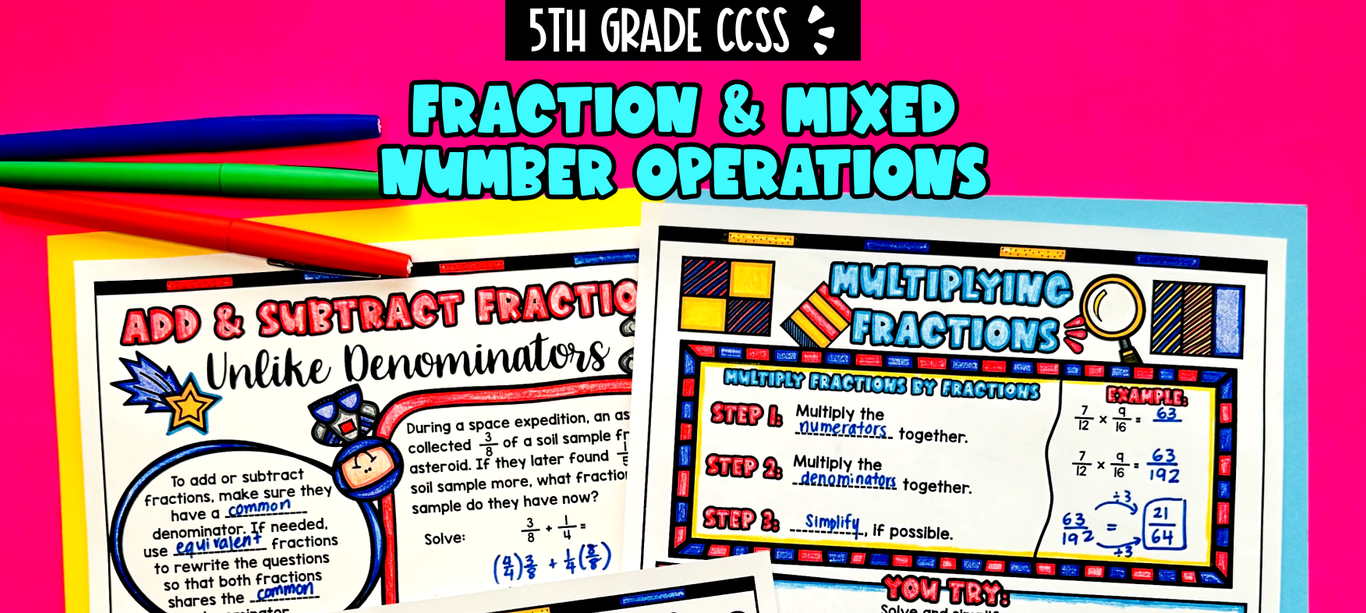 Fraction & Mixed Number Operations Unit | 5th Grade | Congruent Math