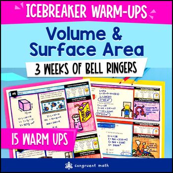 Volume and Surface Area of Prisms 7th Grade Warm Ups CCSS TEKS Bell Ringers