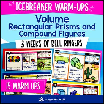 Volume Counting Cubes Composite Rectangular Prisms 5th Grade Math Warm Ups CCSS