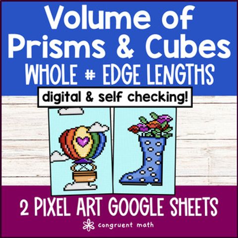 Thumbnail for Volume of Rectangular Prisms and Cubes Whole Number Edge | Digital Pixel Art